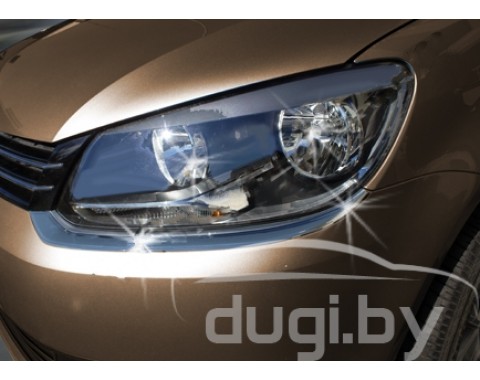 Хром накладки на передние фары (нерж.) Omsa для Volkswagen Caddy 2010-...